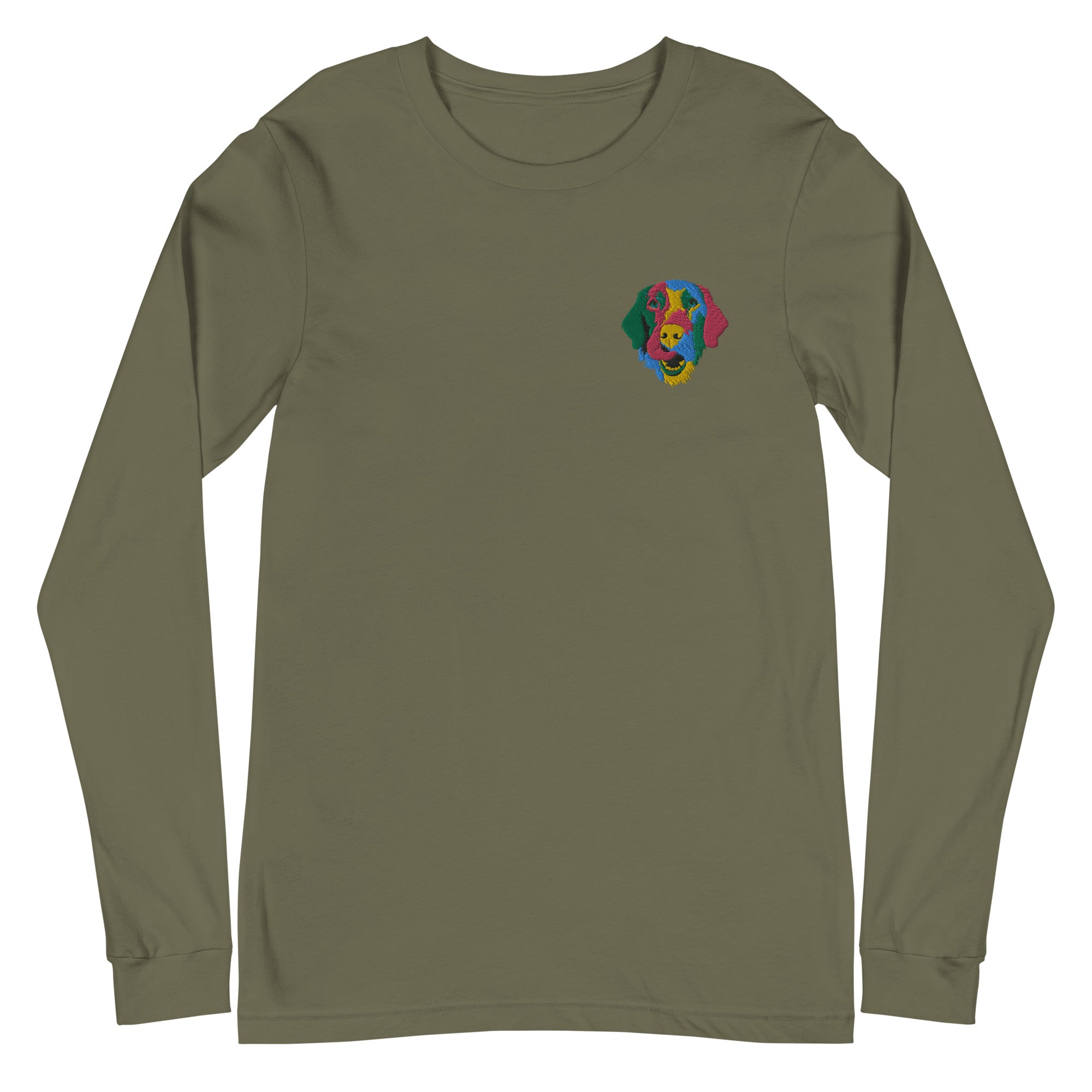 Embroidered Color  Silly Lab Long Sleeve Tee