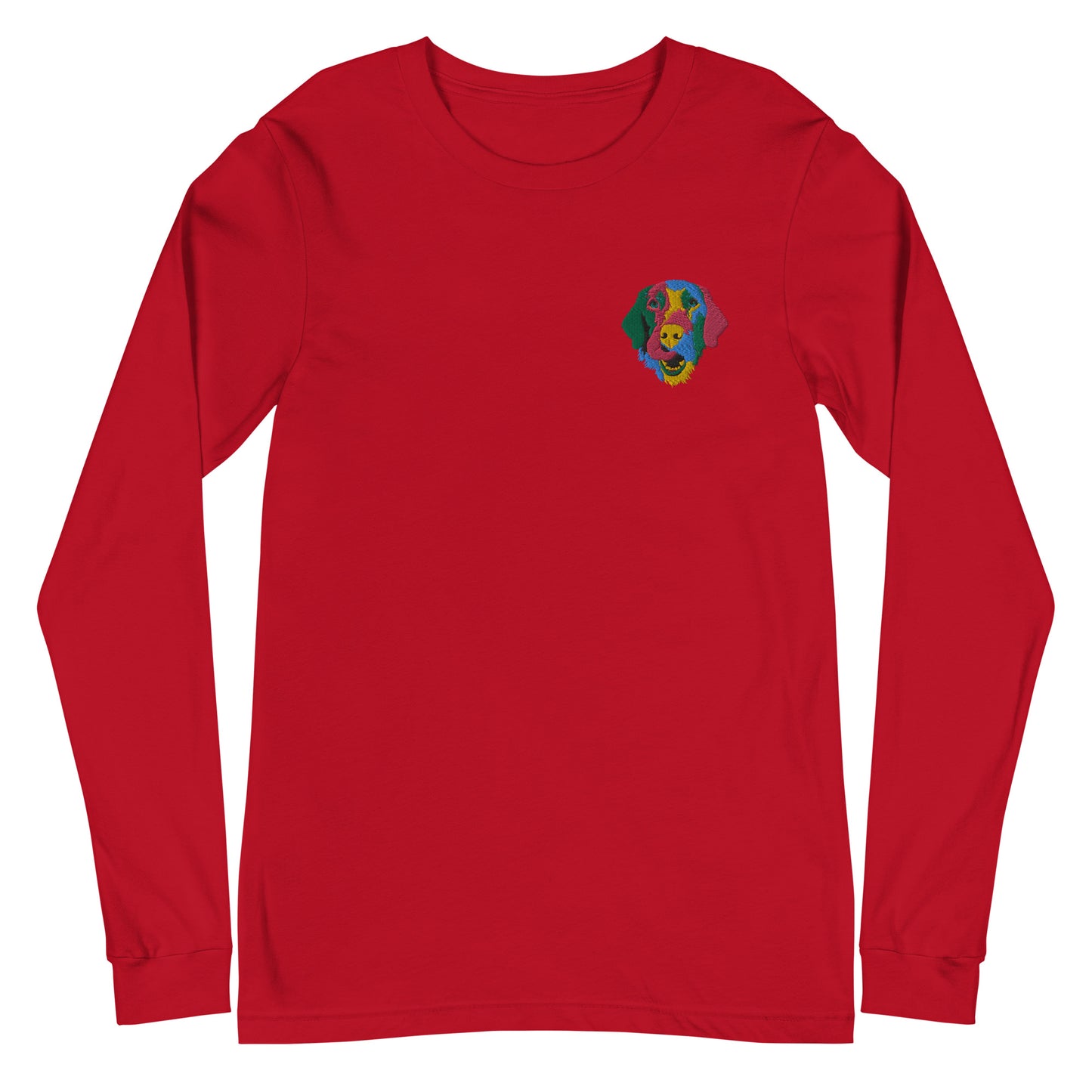 Embroidered Color  Silly Lab Long Sleeve Tee