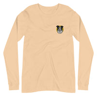 Embroidered Collie Craze Happy Yellow  Long Sleeve Tee