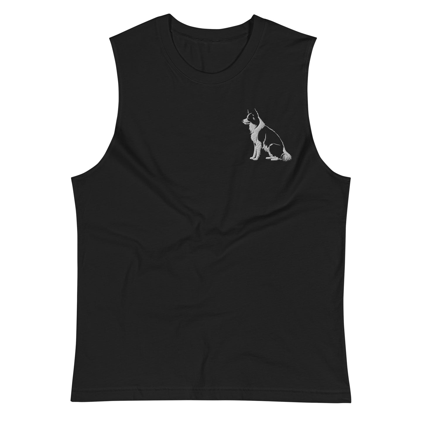 Embroidered Collie Craze Boy Muscle Shirt