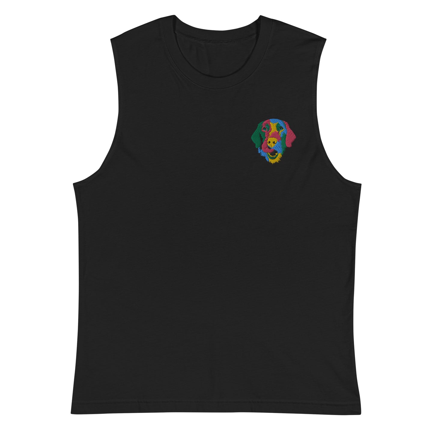 Embroidered Color Silly Lab Muscle Shirt