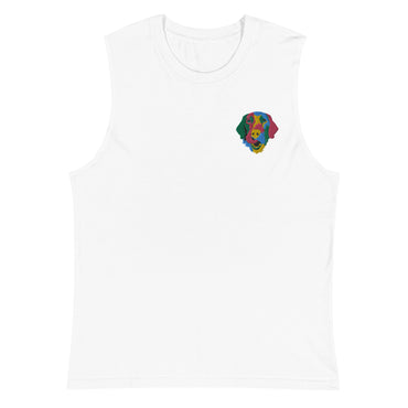 Embroidered Color Silly Lab Muscle Shirt