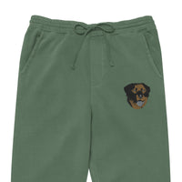 Embroidered Color Rottie Pigment-dyed Sweatpants