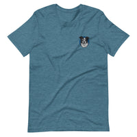 Embroidered Collie Craze Happy Blue T-Shirt