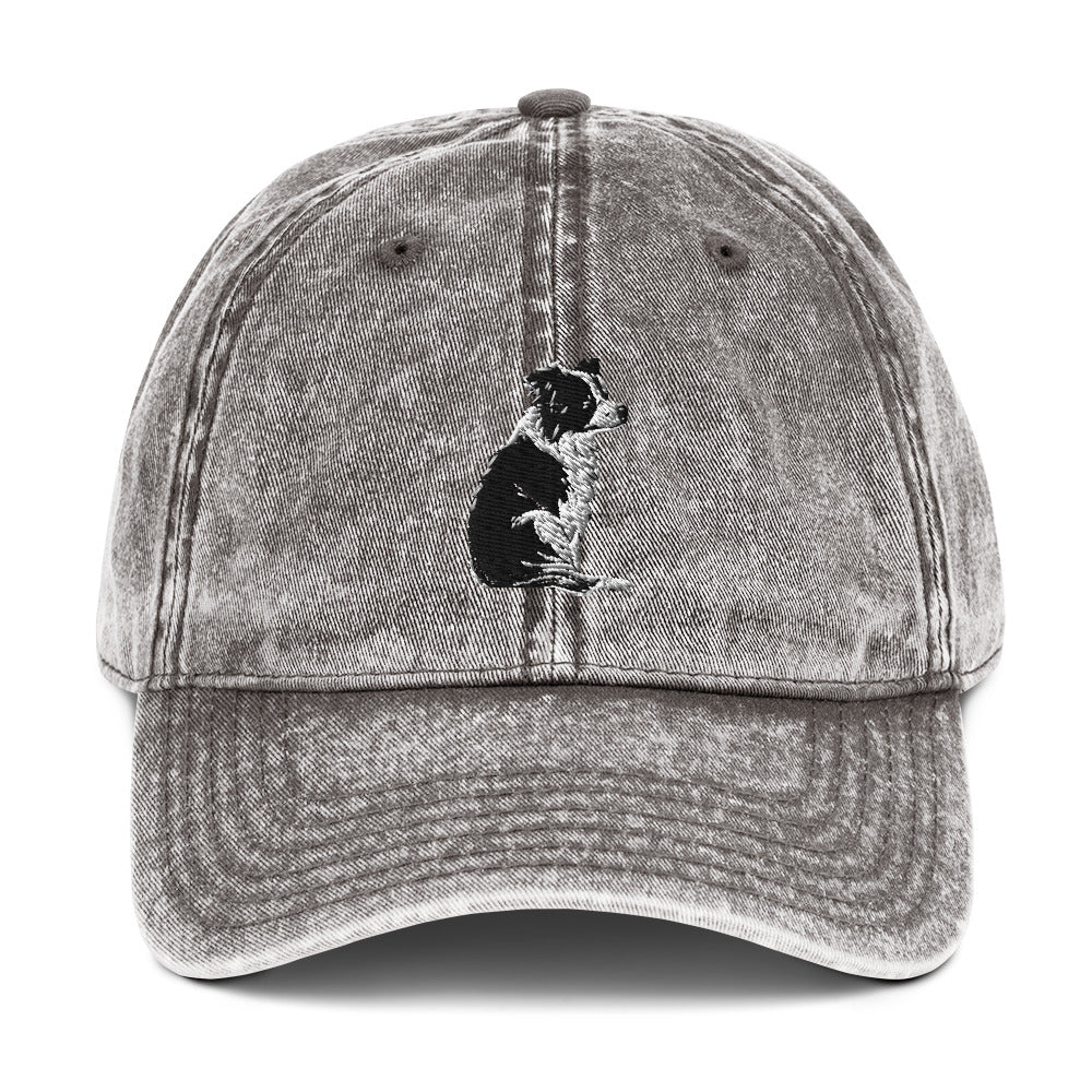 Embroidered Collie Craze Girl Vintage Cotton Twill Cap