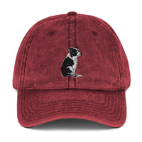 Embroidered Collie Craze Girl Vintage Cotton Twill Cap