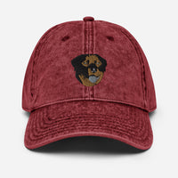 Embroidered Color Rottie Vintage Cotton Twill Cap