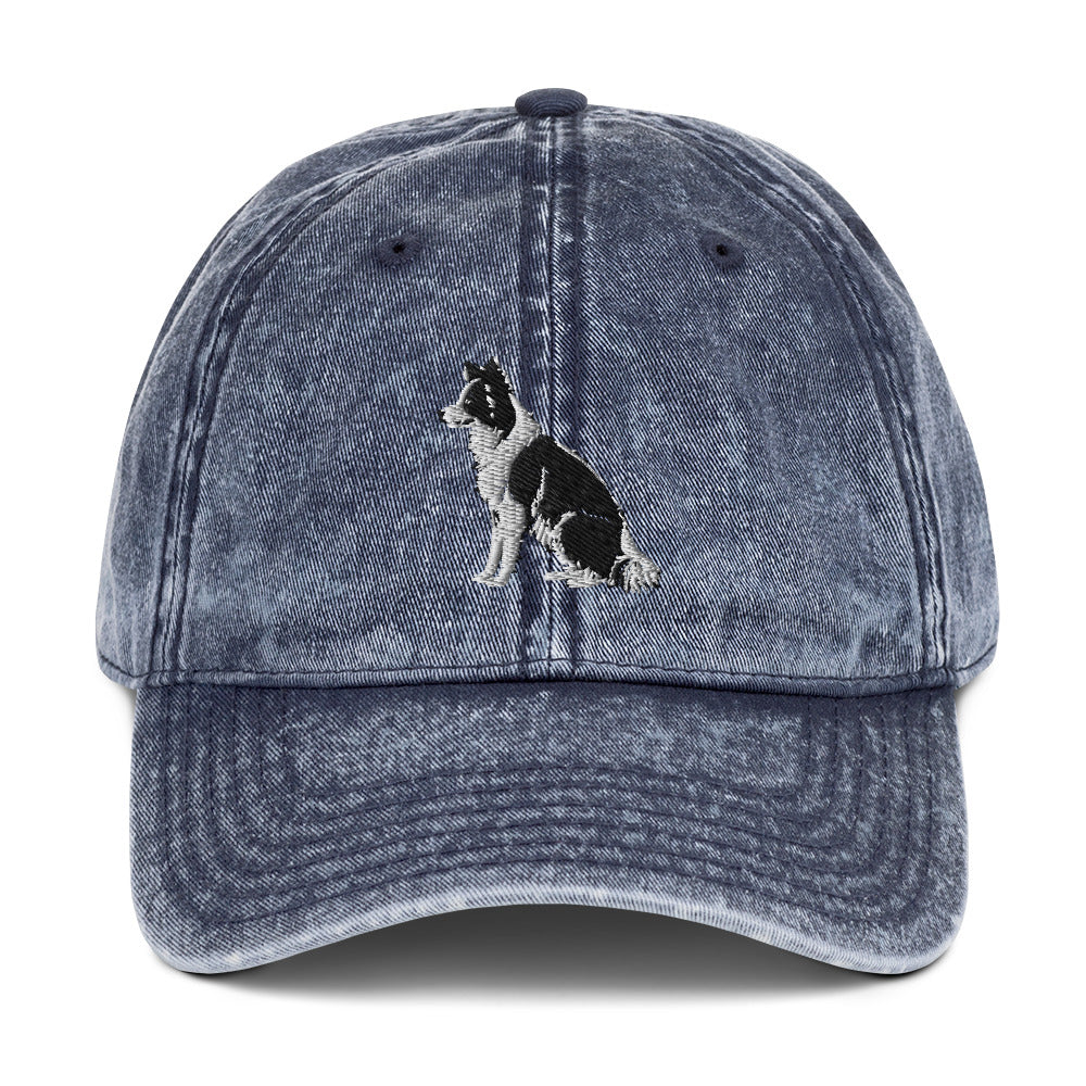 Embroidered Collie Craze Boy Vintage Cotton Twill Cap