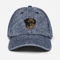 Embroidered Color Rottie Vintage Cotton Twill Cap