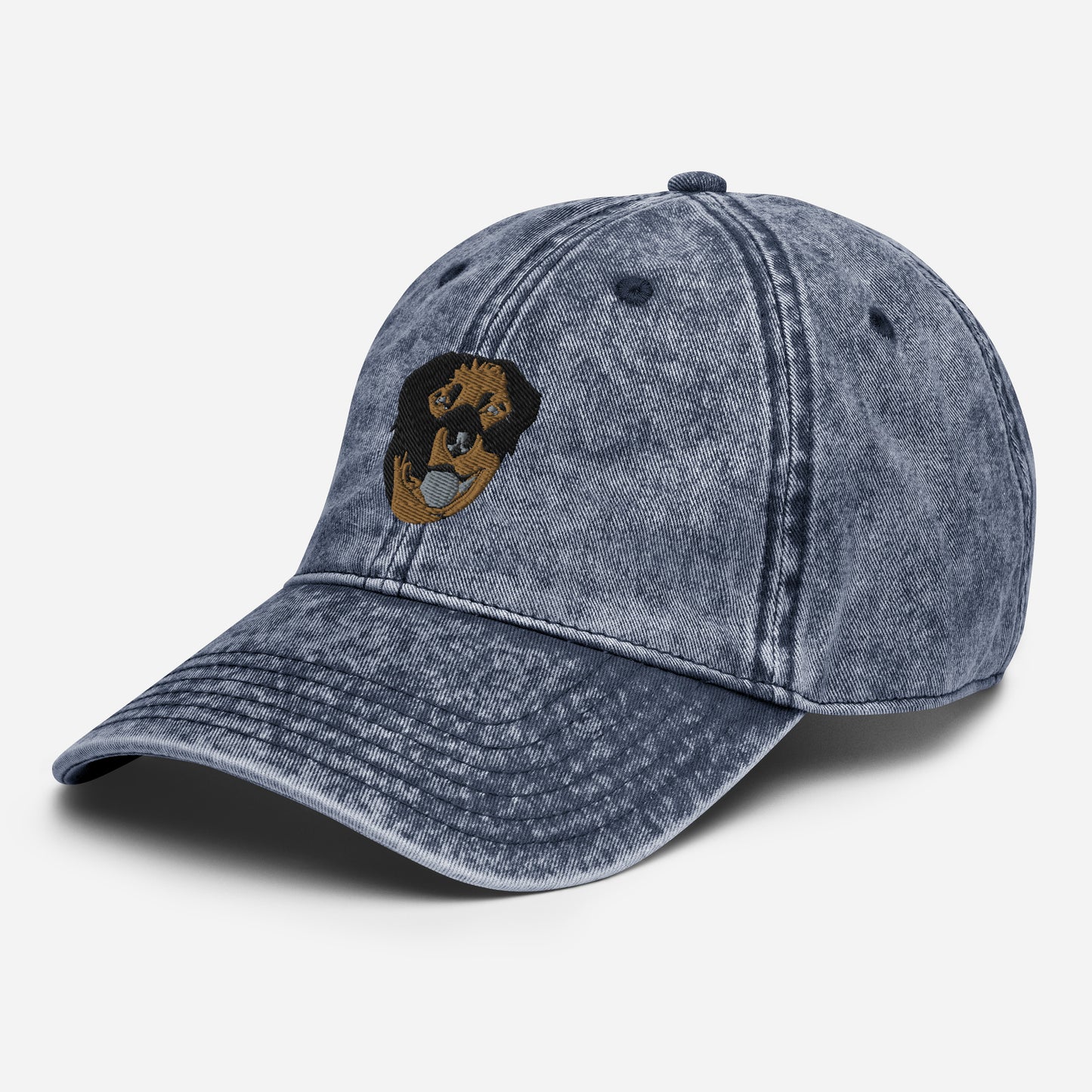 Embroidered Color Rottie Vintage Cotton Twill Cap