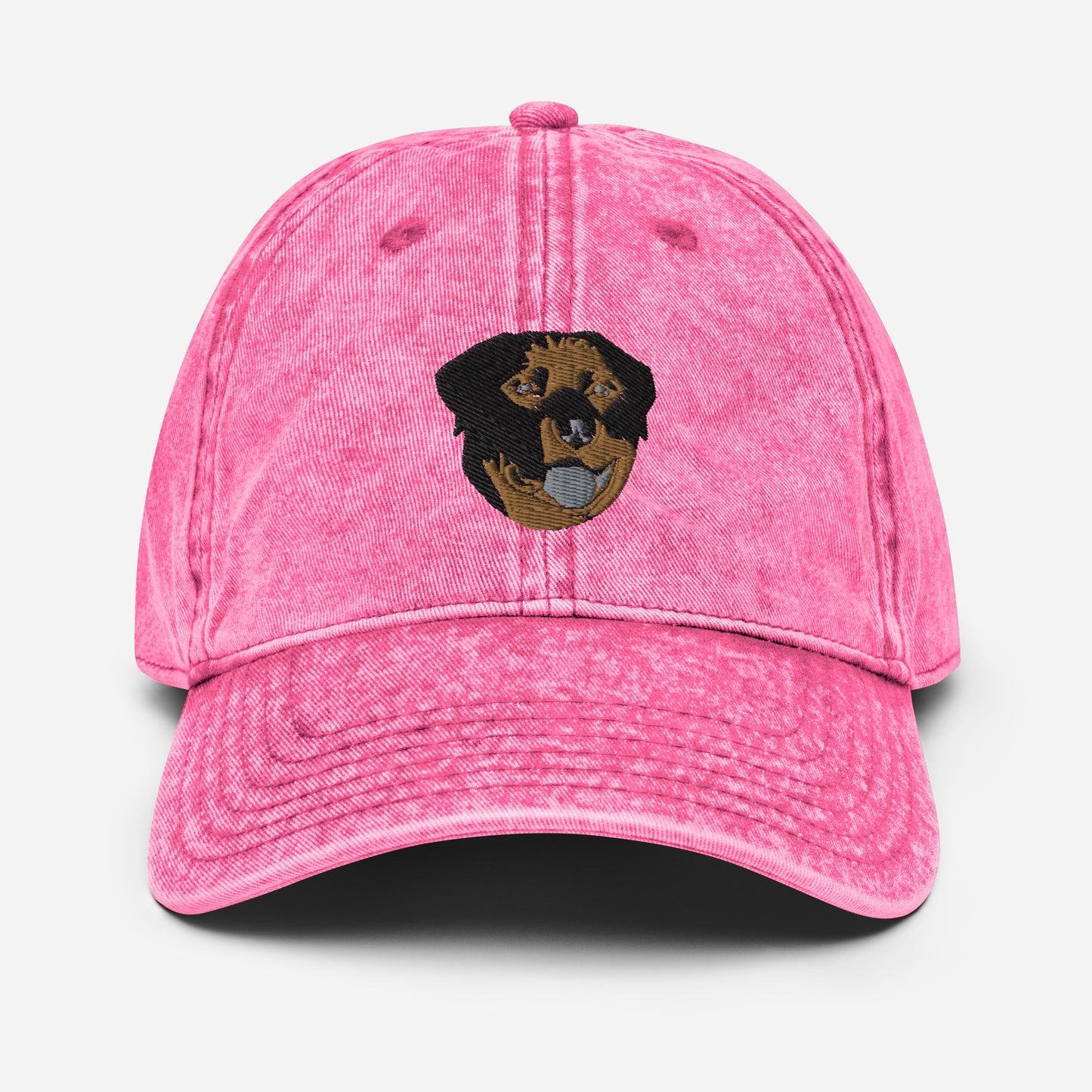 Embroidered Color Rottie Vintage Cotton Twill Cap