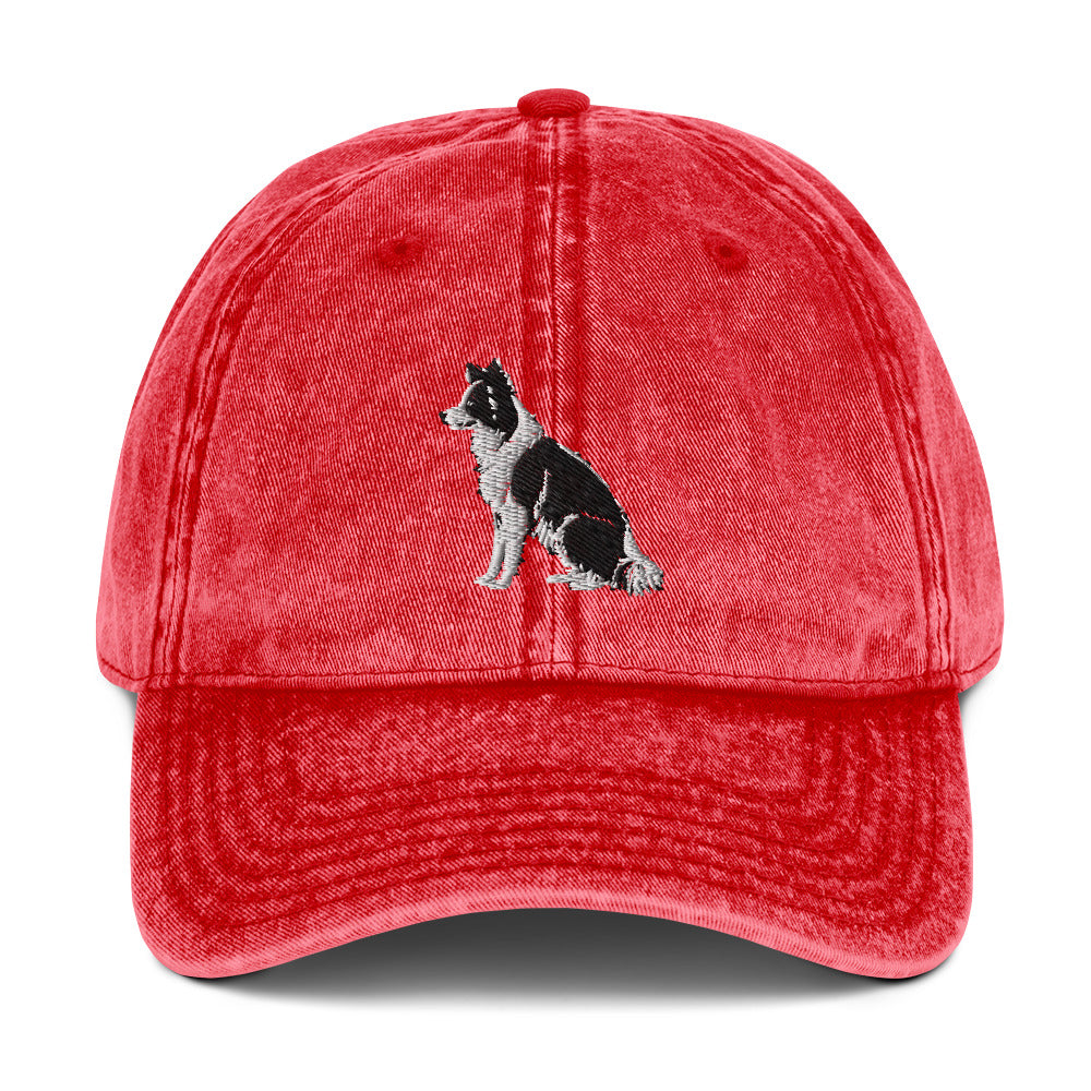 Embroidered Collie Craze Boy Vintage Cotton Twill Cap