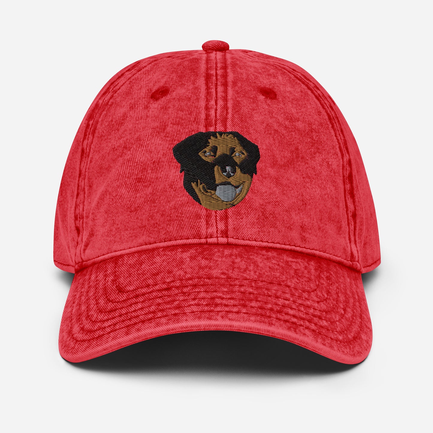 Embroidered Color Rottie Vintage Cotton Twill Cap