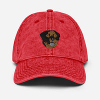 Embroidered Color Rottie Vintage Cotton Twill Cap