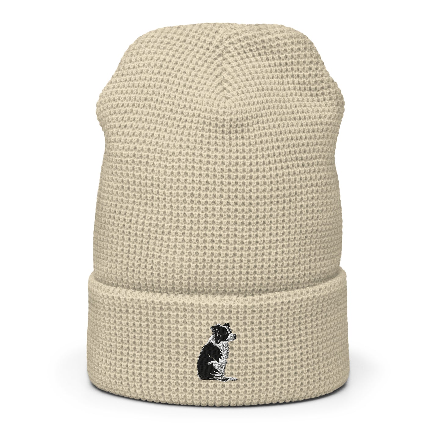 Embroidered Collie Craze Girl Waffle Beanie