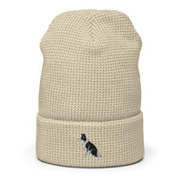 Embroidered Collie Craze Boy Waffle Beanie