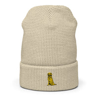 Embroidered Golden Boy Waffle Knit Beanie