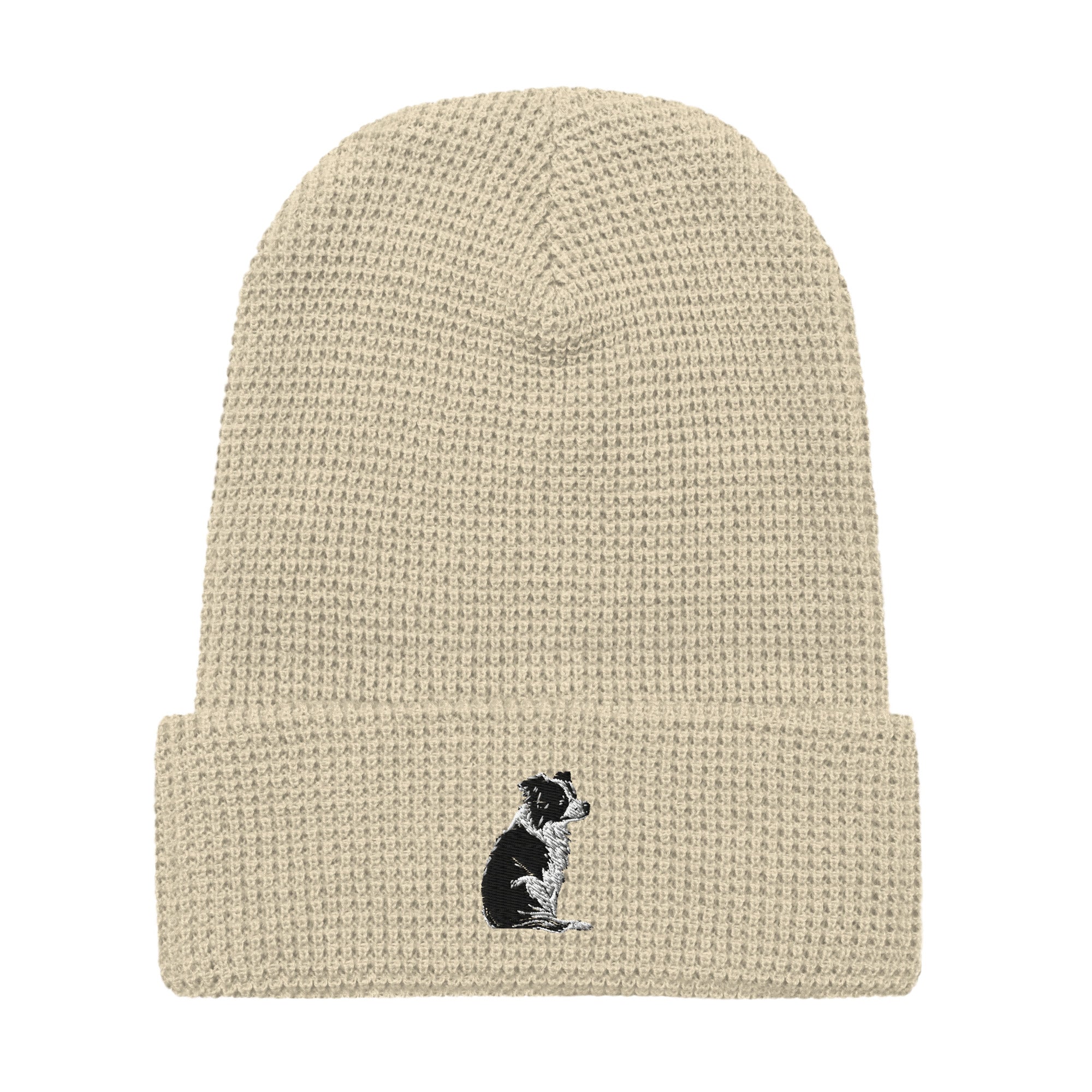 Embroidered Collie Craze Girl Waffle Beanie