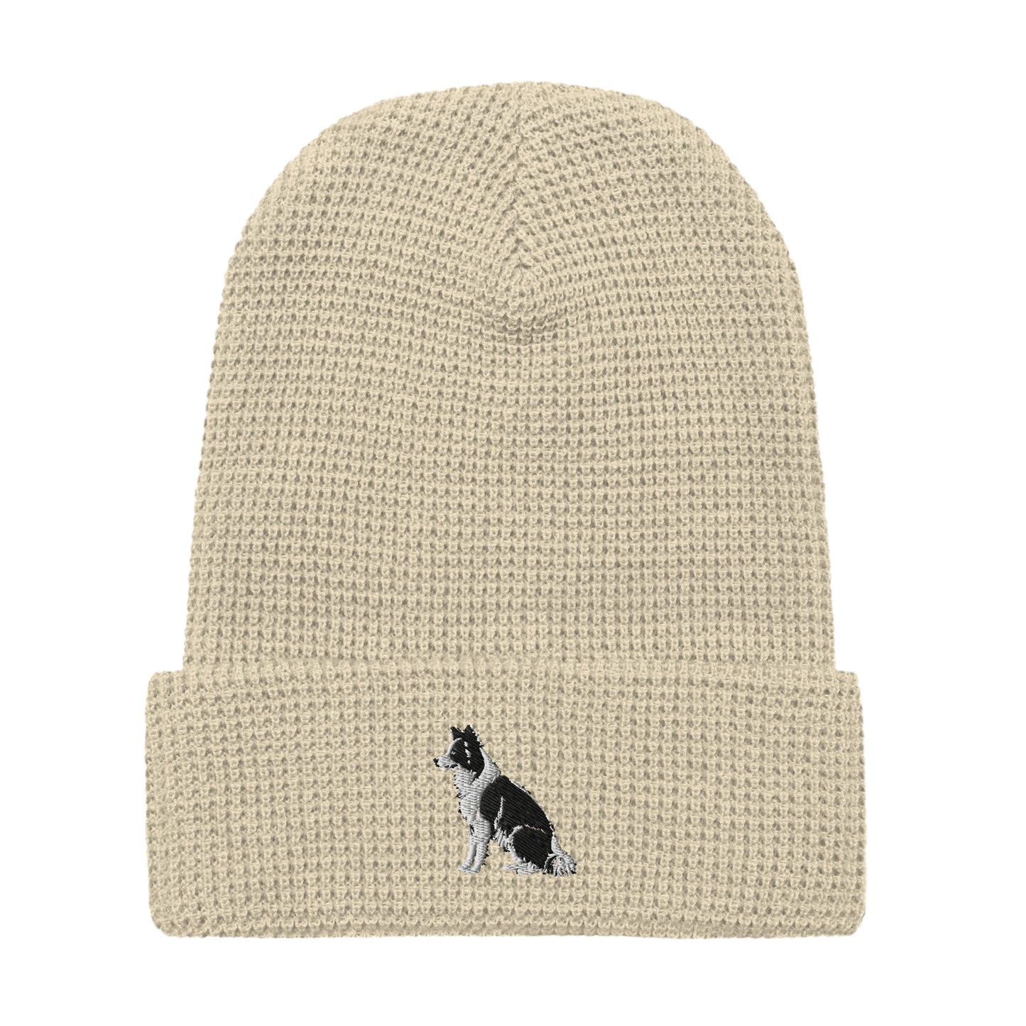 Embroidered Collie Craze Boy Waffle Beanie