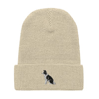 Embroidered Collie Craze Boy Waffle Beanie