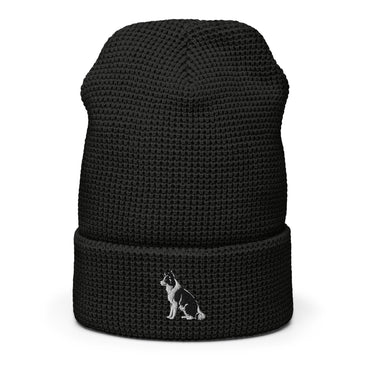 Embroidered Collie Craze Boy Waffle Beanie