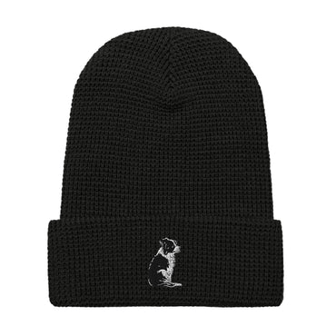 Embroidered Collie Craze Girl Waffle Beanie