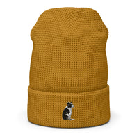 Embroidered Collie Craze Girl Waffle Beanie