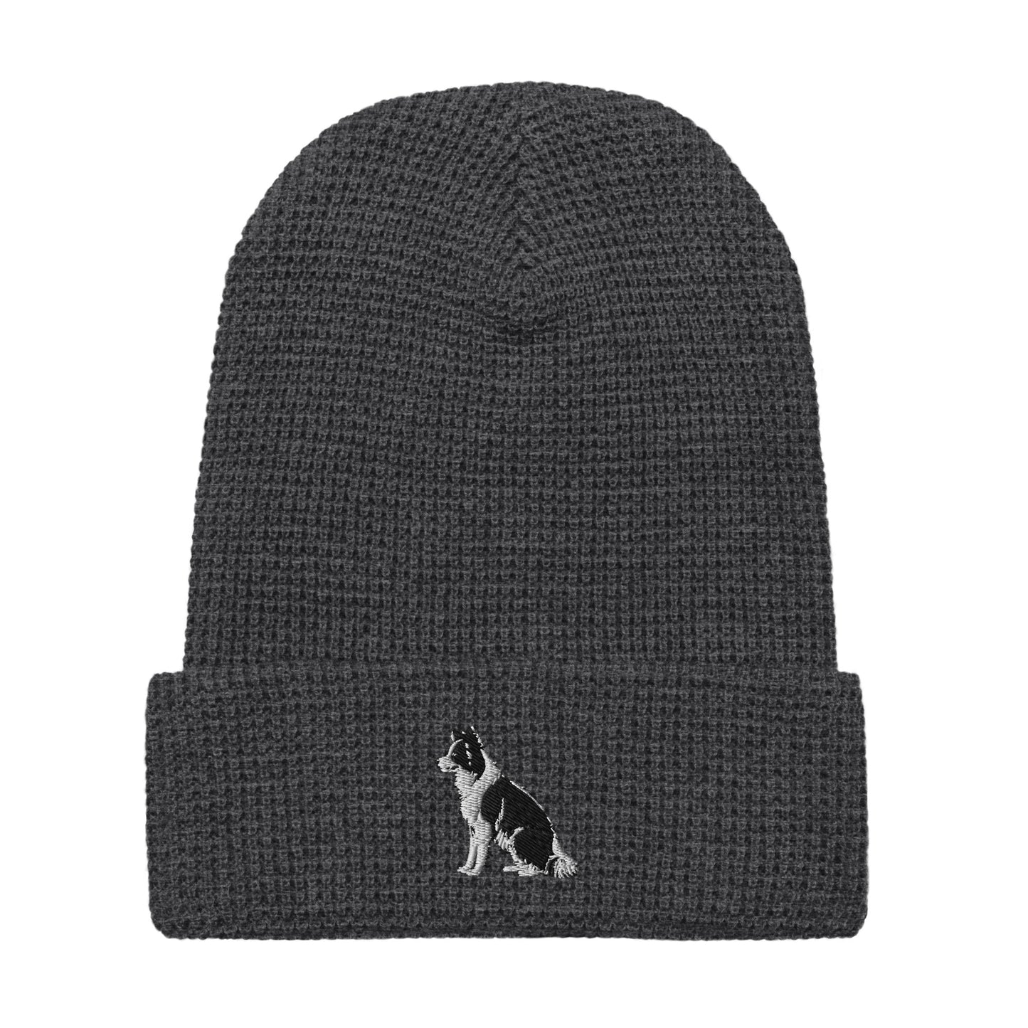 Embroidered Collie Craze Boy Waffle Beanie