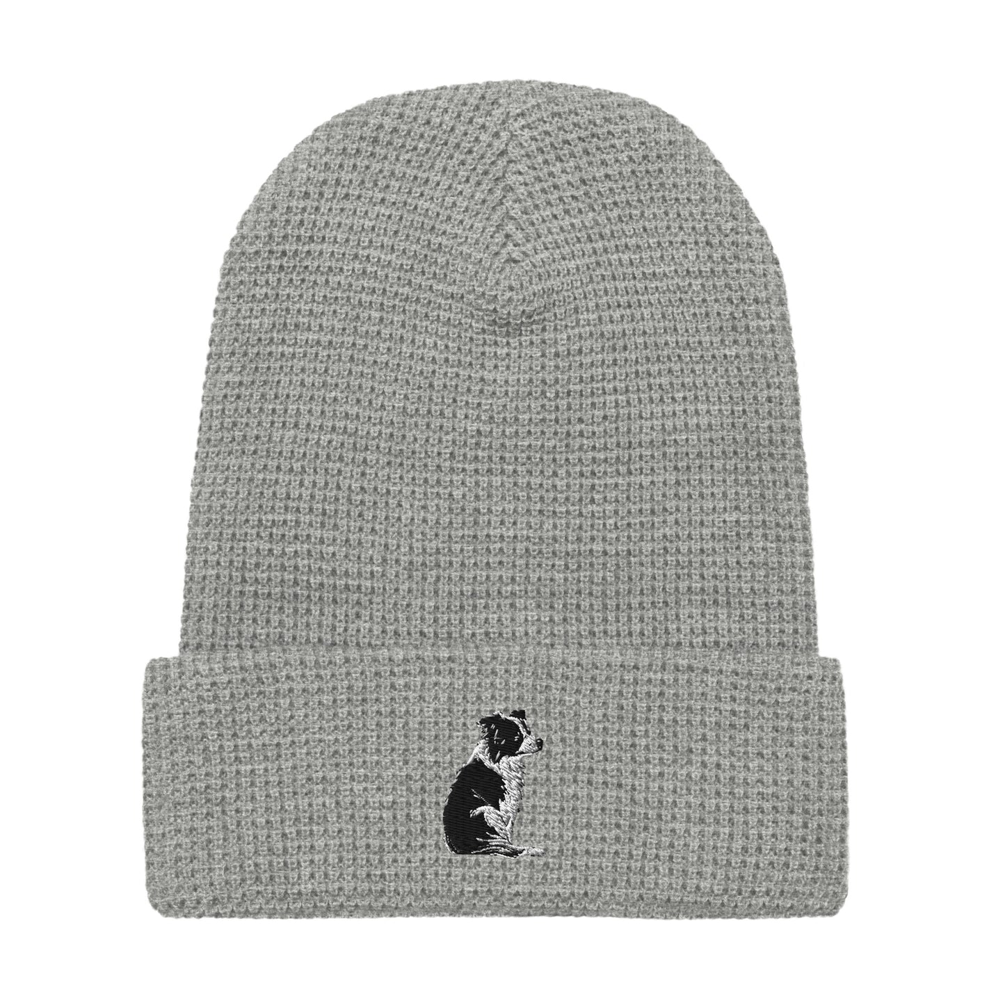 Embroidered Collie Craze Girl Waffle Beanie