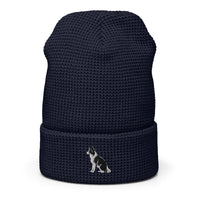 Embroidered Collie Craze Boy Waffle Beanie