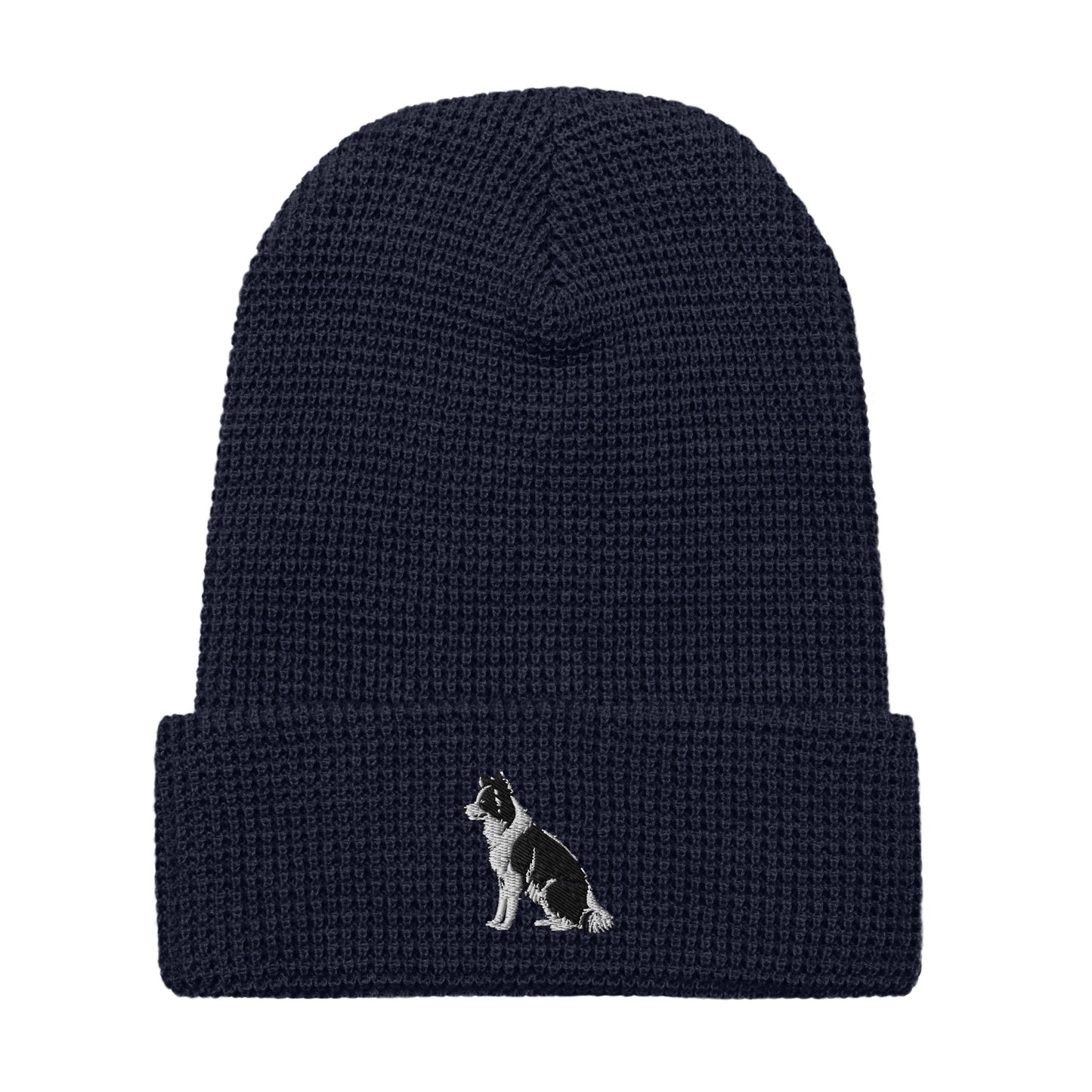 Embroidered Collie Craze Boy Waffle Beanie