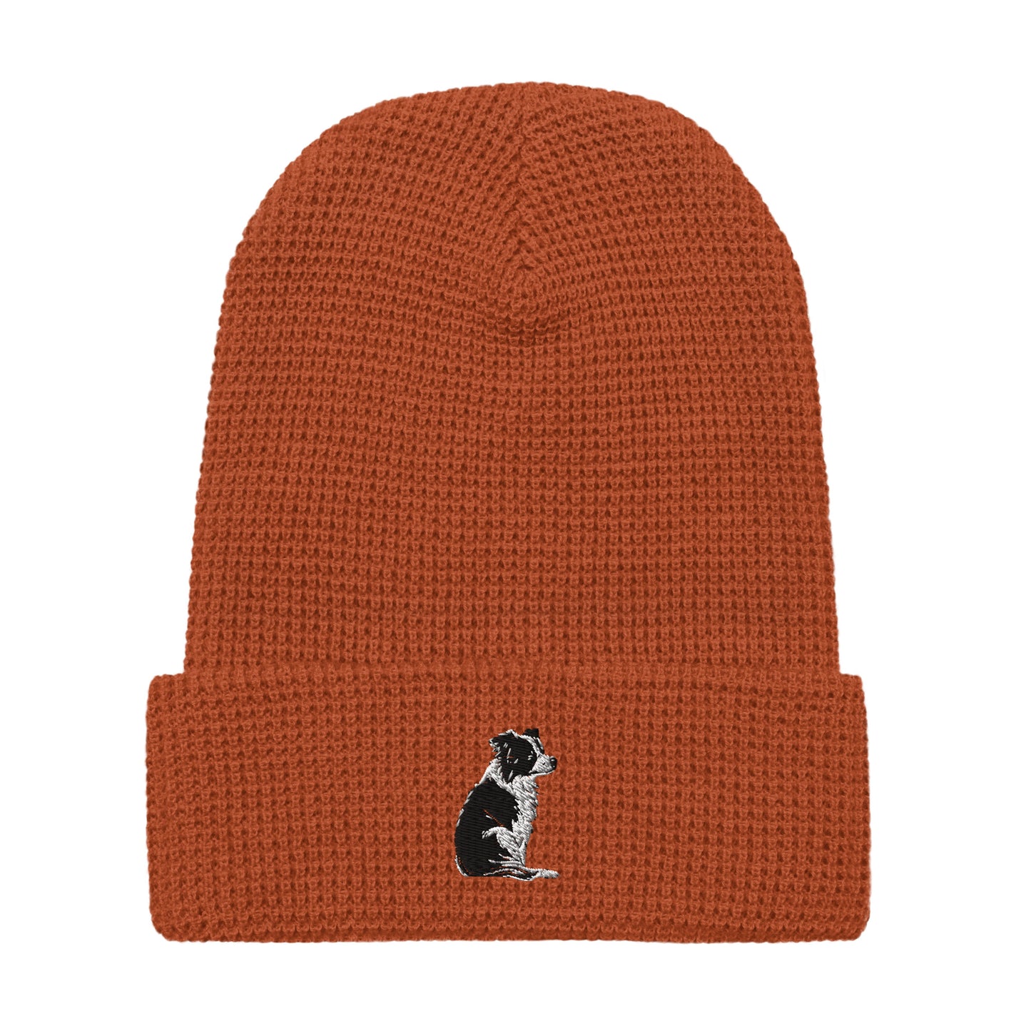 Embroidered Collie Craze Girl Waffle Beanie