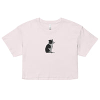 Embroidered Collie Craze Girl Women’s Crop Top