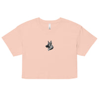 Embroidered Classic Shepherd Girl Women’s Crop Top