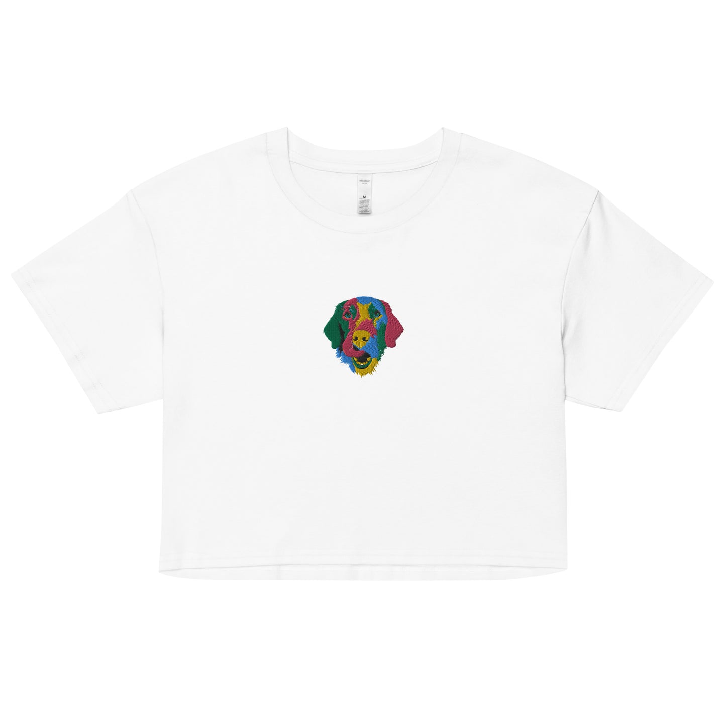 Embroidered Color Silly Lab Women’s Crop Top