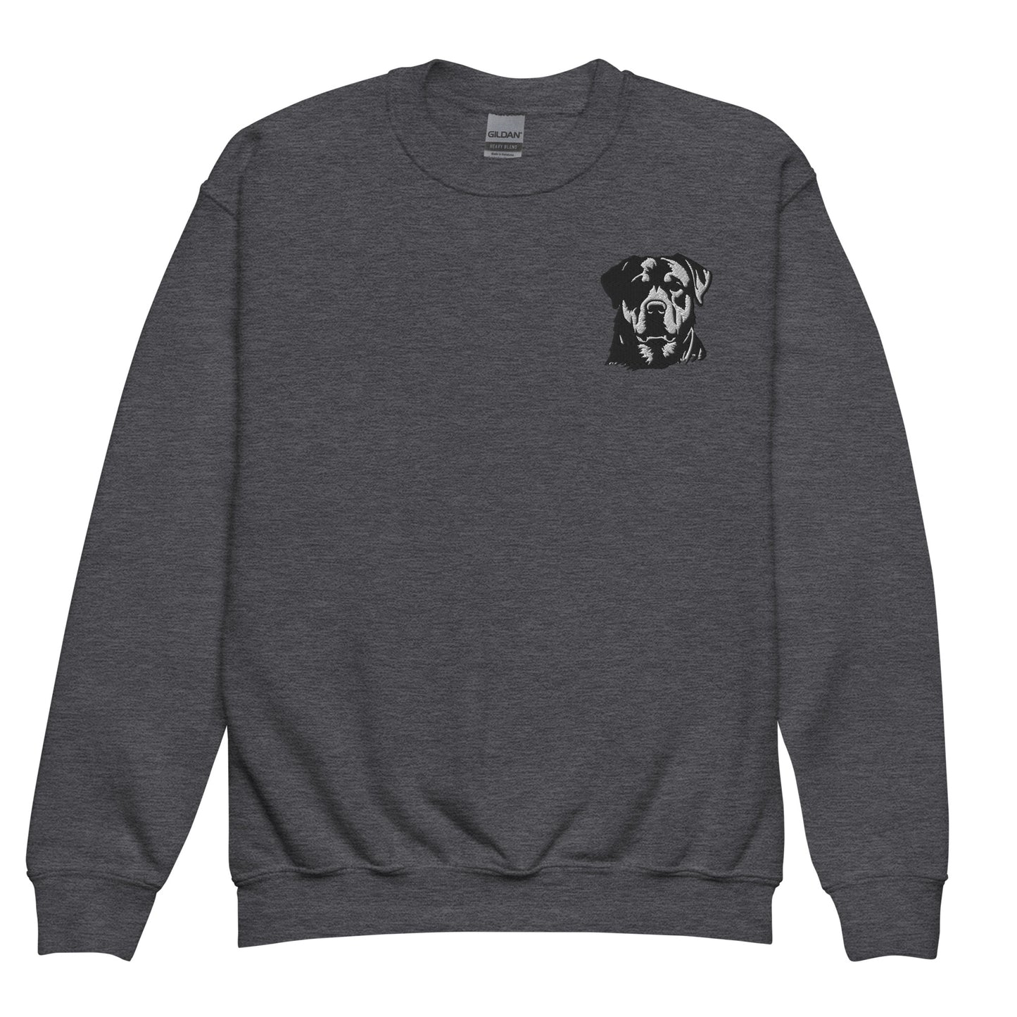 Embroidered Classic Rottie Youth Crewneck Sweatshirt