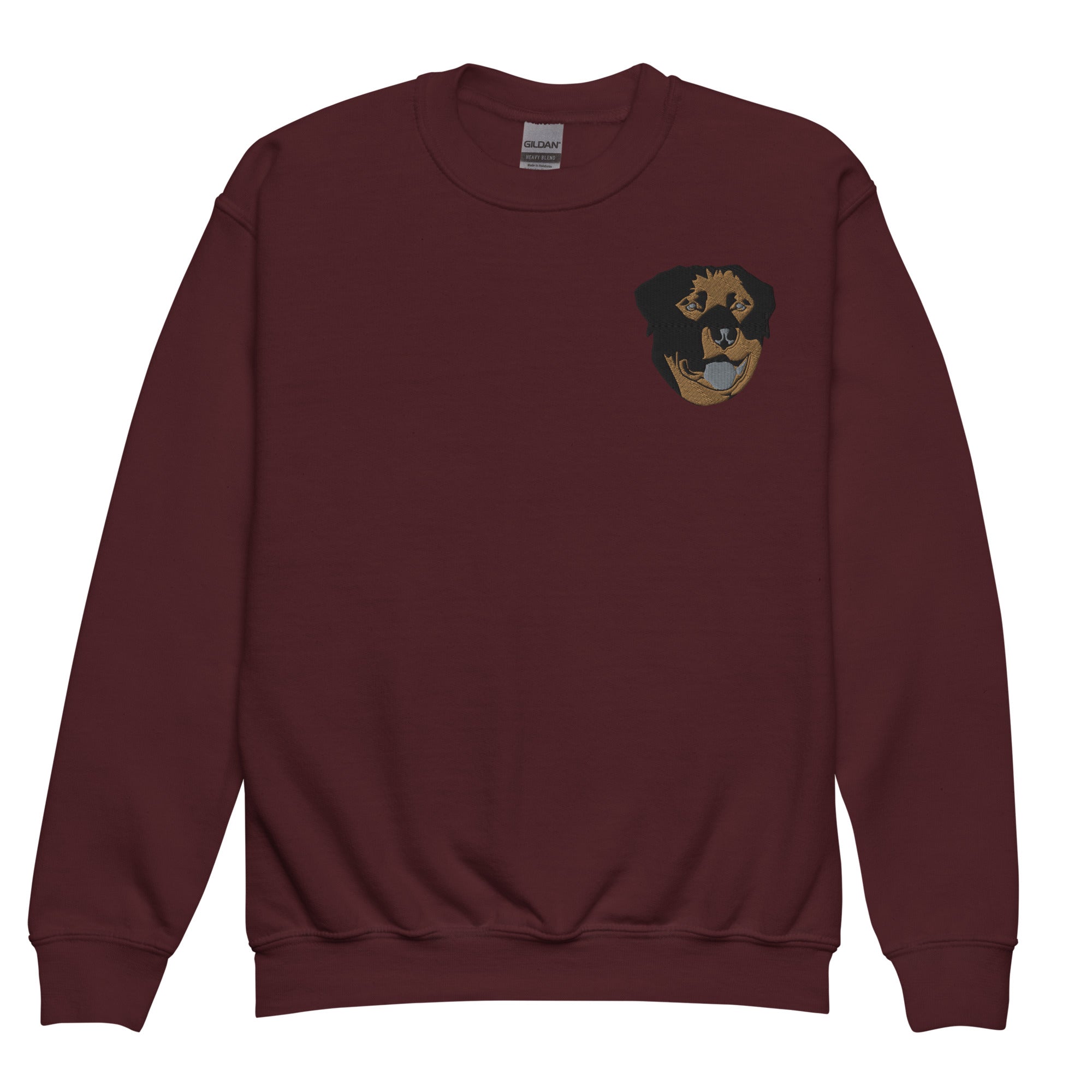 Embroidered Color Rottie Youth Crewneck Sweatshirt