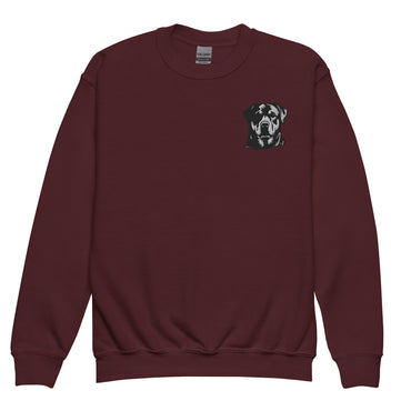 Embroidered Classic Rottie Youth Crewneck Sweatshirt