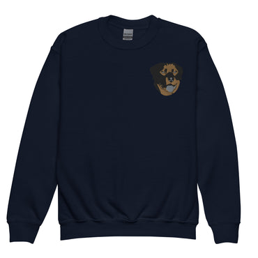 Embroidered Color Rottie Youth Crewneck Sweatshirt