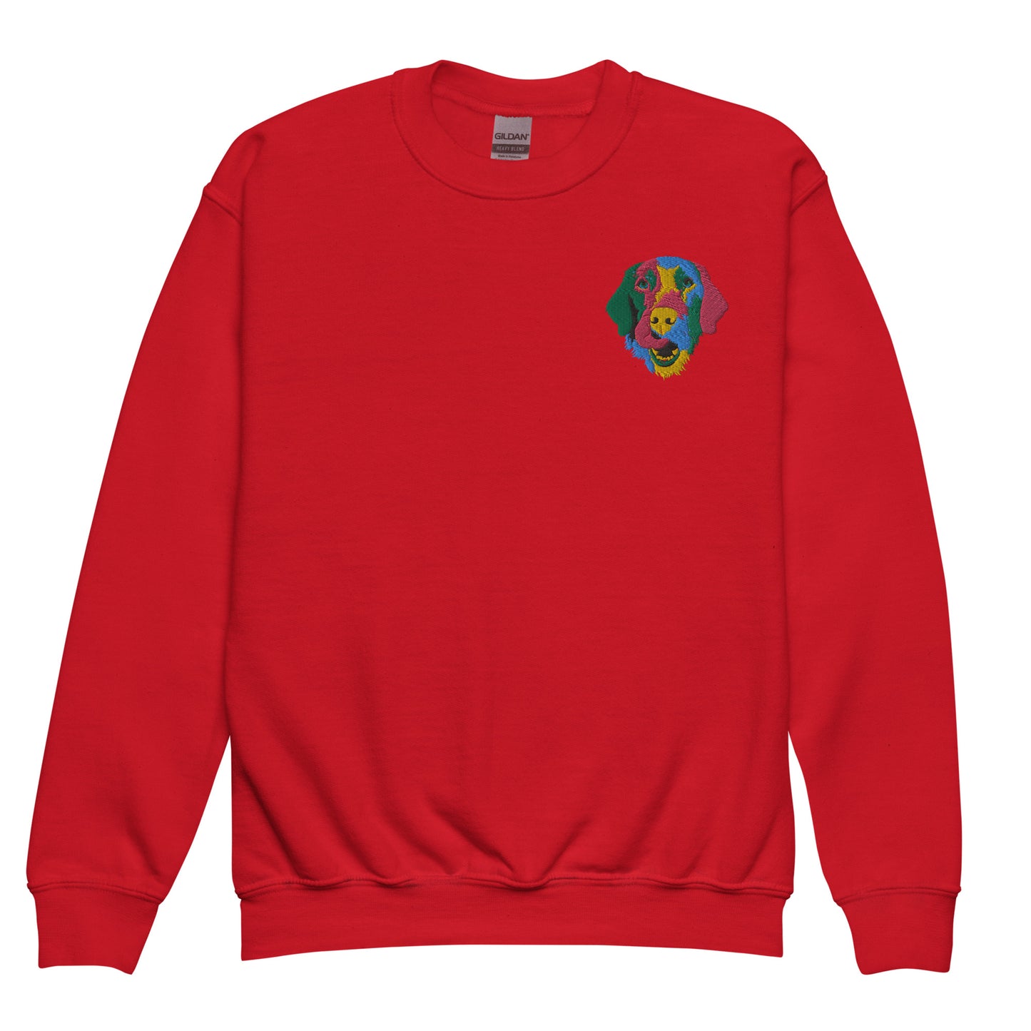 Embroidered Color Silly Lab Youth Crewneck Sweatshirt