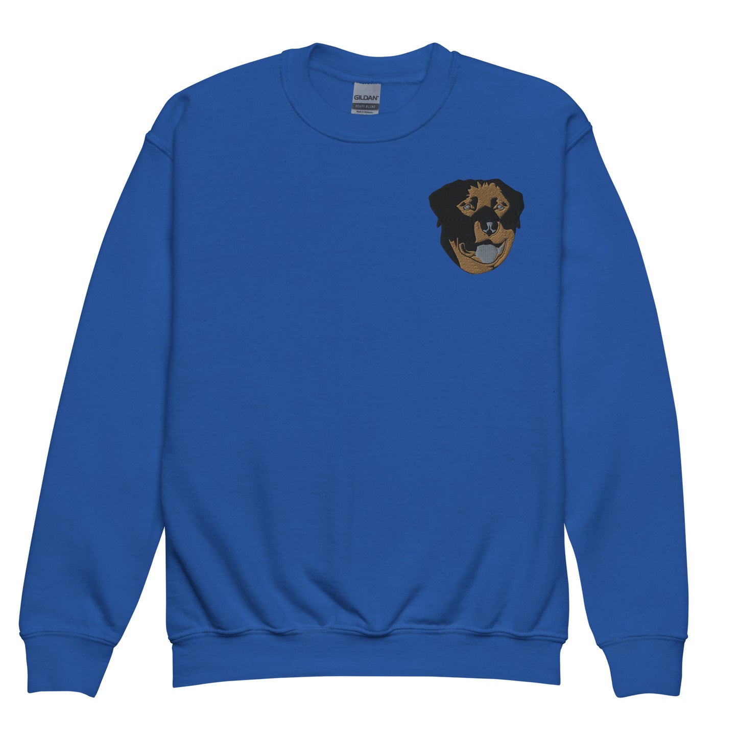 Embroidered Color Rottie Youth Crewneck Sweatshirt