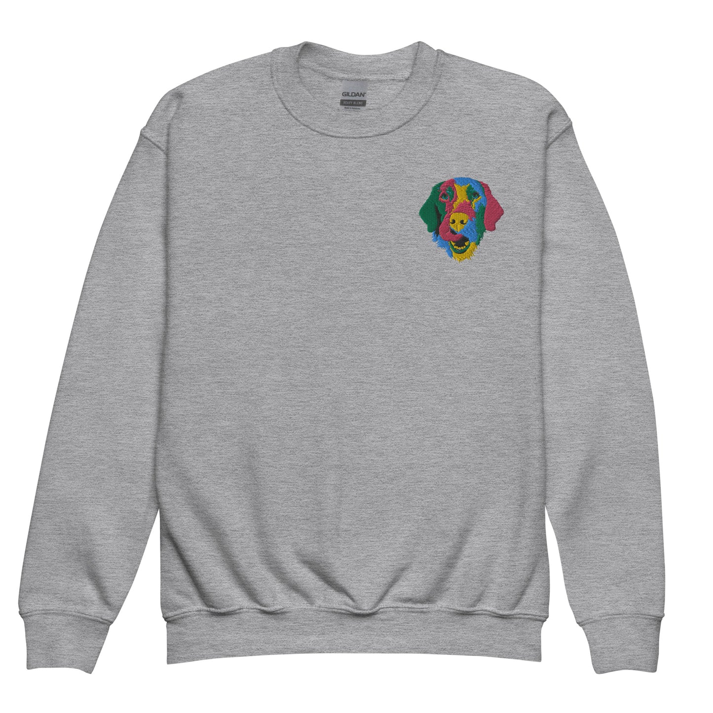 Embroidered Color Silly Lab Youth Crewneck Sweatshirt