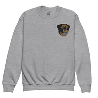 Embroidered Color Rottie Youth Crewneck Sweatshirt