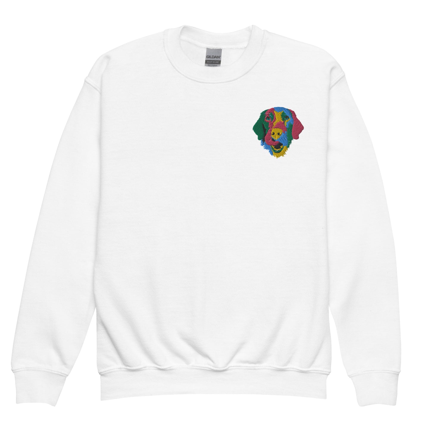 Embroidered Color Silly Lab Youth Crewneck Sweatshirt