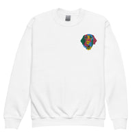 Embroidered Color Silly Lab Youth Crewneck Sweatshirt