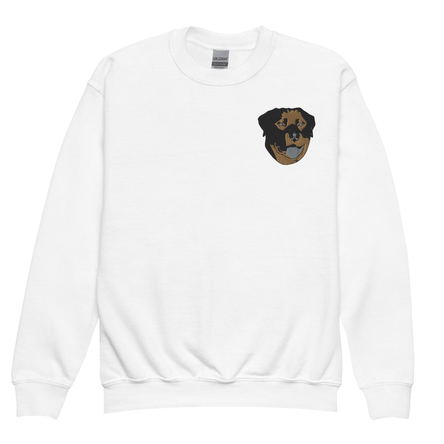 Embroidered Color Rottie Youth Crewneck Sweatshirt