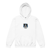 Embroidered Collie Craze Happy Blue Youth Heavy Blend Hoodie