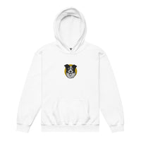 Embroidered Collie Craze Happy Yellow Youth Heavy Blend Hoodie