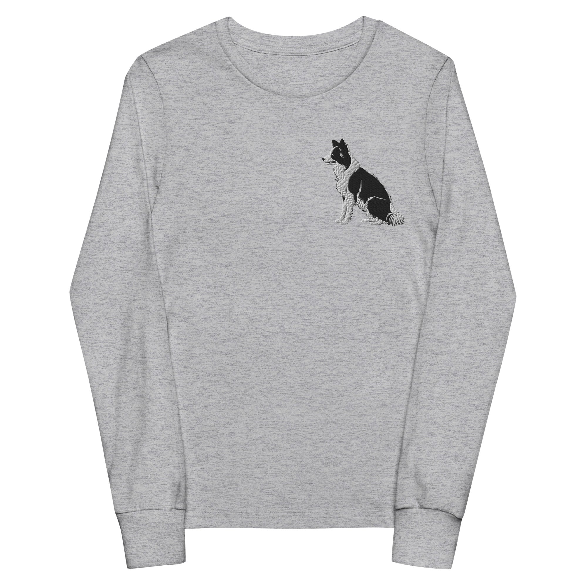 Embroidered Collie Craze Boy Youth Long Sleeve Tee