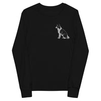 Embroidered Collie Craze Boy Youth Long Sleeve Tee